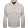 Hugo Blue Ekynone Long Sleeve Shirt Beige In Gray