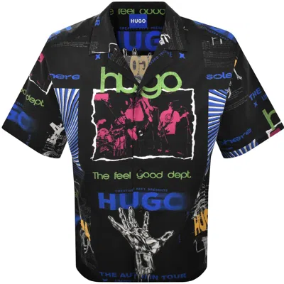 Hugo Blue Eligino Relaxed Fit Shirt Black