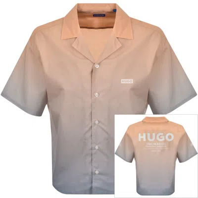 Hugo Blue Gradient Shirt Pastel Orange