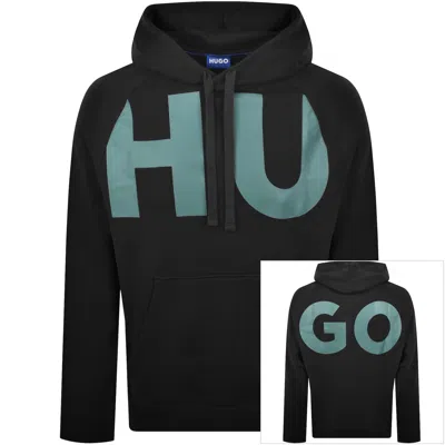 Hugo Blue Hugo Black Logo Hoodie Black