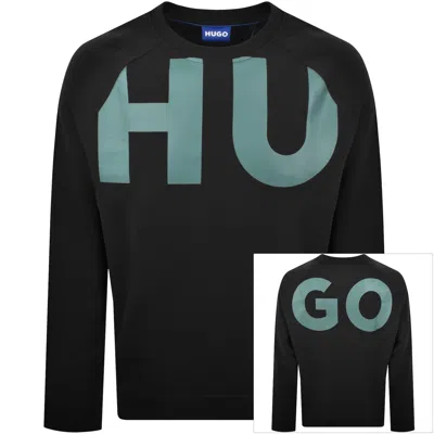 Hugo Blue Hugo Black Logo Sweatshirt Black