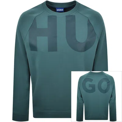 Hugo Blue Logo Sweatshirt Turquoise Blue