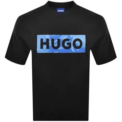 Hugo Blue Nalien Logo T Shirt Black