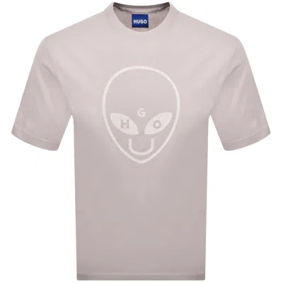 Hugo Blue Nalien Logo T Shirt Pastel Purple