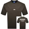 Hugo Blue Nalono T Shirt Dark Brown In Brown