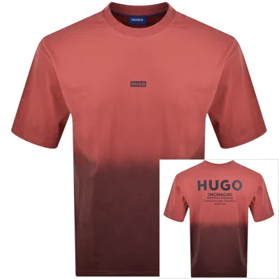 Hugo Blue Nalono T Shirt Medium Red
