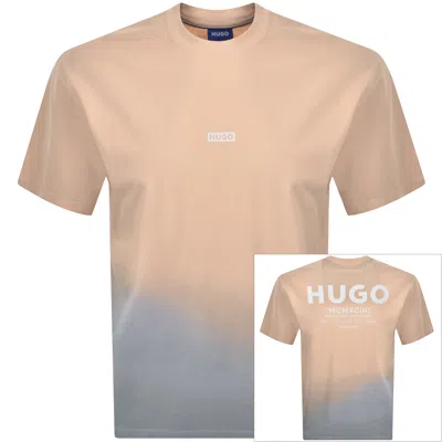 Hugo Blue Nalono T Shirt Orange In Multi