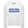 Hugo Blue Nalves Hoodie White In White