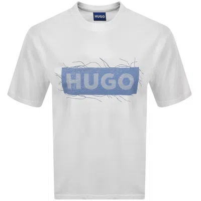Hugo Blue Naxter T Shirt White
