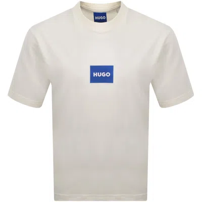 Hugo Blue Nayonix Logo T Shirt Cream In White