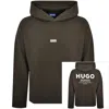 Hugo Blue Nazardo Hoodie Dark Brown In Green