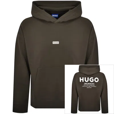 Hugo Blue Nazardo Hoodie Dark Brown In Green