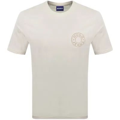 Hugo Blue Nemodo T Shirt Cream In White