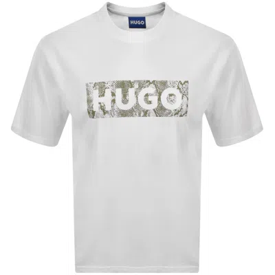 Hugo Blue Nerpient Regular Fit Chest Logo T-shirt In White