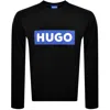 Hugo Blue Niero Central Logo Sweatshirt In Black In Black
