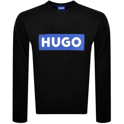 Hugo Blue Niero Central Logo Sweatshirt In Black