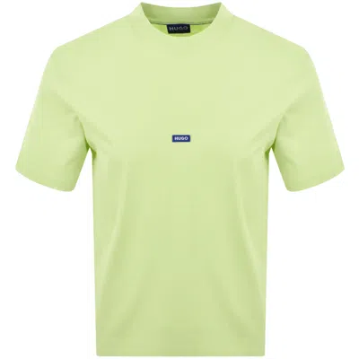 Hugo Blue Nieros Logo T Shirt Bright Green