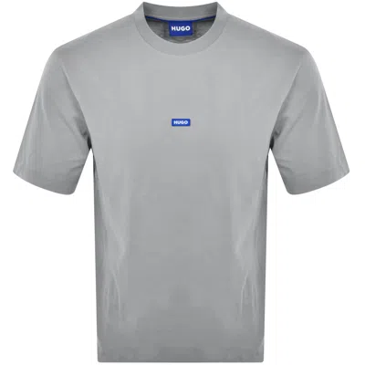 Hugo Blue Nieros Logo T Shirt Grey