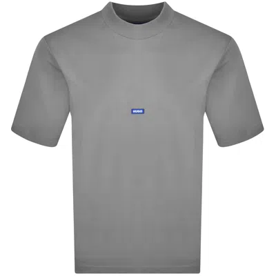 Hugo Blue Nieros Logo T Shirt Grey In Gray