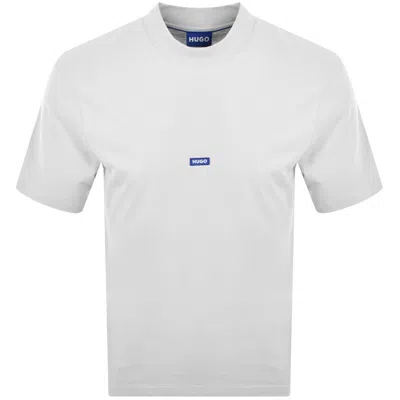 Hugo Blue Nieros Logo T Shirt White