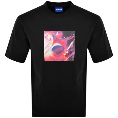Hugo Blue Nimpolix Artwork T Shirt Black