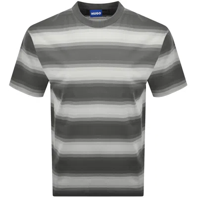 Hugo Blue Nisote T Shirt Grey In Black