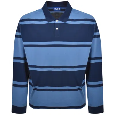 Hugo Blue Nistrico Long Sleeve Polo T Shirt Blue