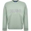 Hugo Blue Nitlogo Sweatshirt Green In Green