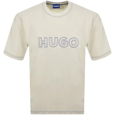 Hugo Blue Nitlogo T Shirt Beige