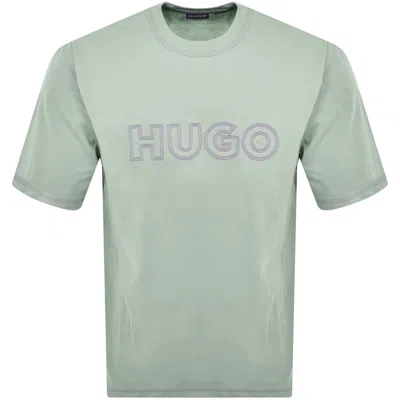 Hugo Blue Nitlogo T Shirt Green