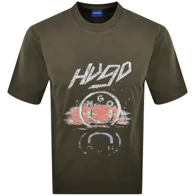 Hugo Blue Noctornix T Shirt Brown