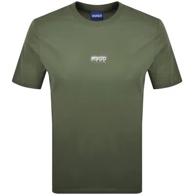 Hugo Blue Nodar T Shirt Green In Multi