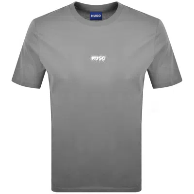 Hugo Blue Nodar T Shirt Grey In Gray