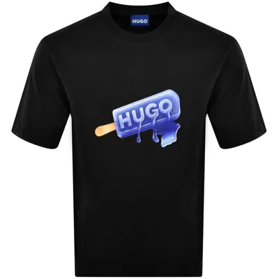 Hugo Blue Noglasy Graphic T Shirt Black