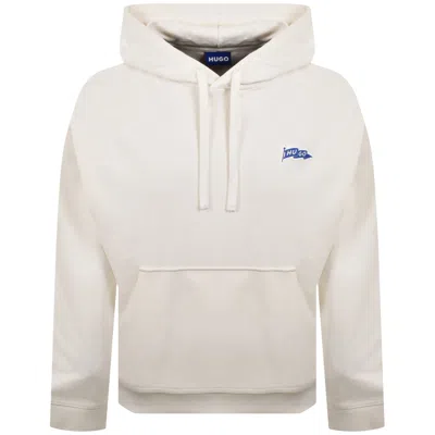 Hugo Blue Nohahood Hoodie Cream In White