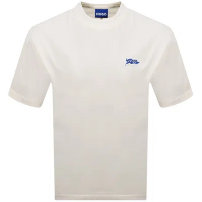 Hugo Blue Nohatio T Shirt Cream In White