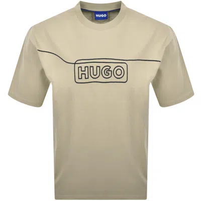 Hugo Blue Noideryo Crew Neck T Shirt Beige
