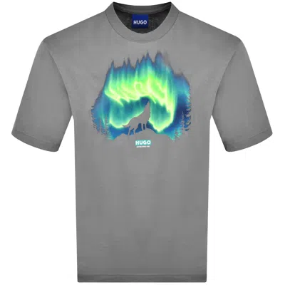 Hugo Blue Norostee T Shirt Grey In Gray