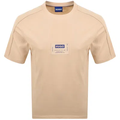 Hugo Blue Nromo T Shirt Pastel Orange In Neutral