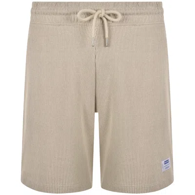 Hugo Blue Nuwafflo Shorts Beige In Brown