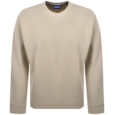 Hugo Blue Nuwolo Sweatshirt Beige In Neutral