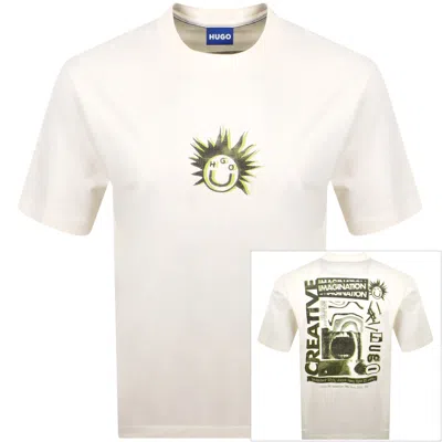 Hugo Blue Nylix T Shirt Cream
