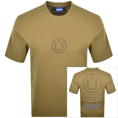 Hugo Blue Nylix T Shirt Khaki