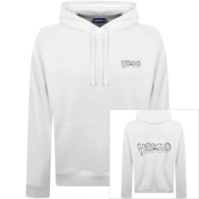 Hugo Blue Nyrohood Hoodie White