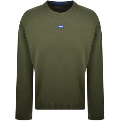 Hugo Blue San Casey Knit Jumper Green