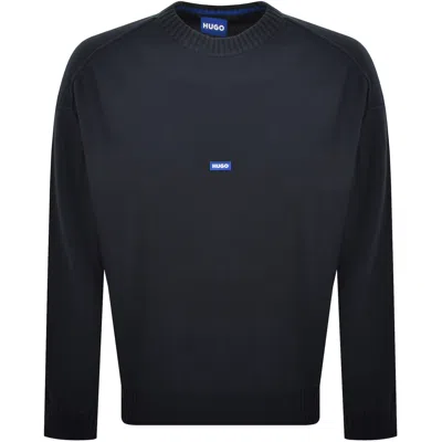 Hugo Blue San Casey Knit Jumper Navy