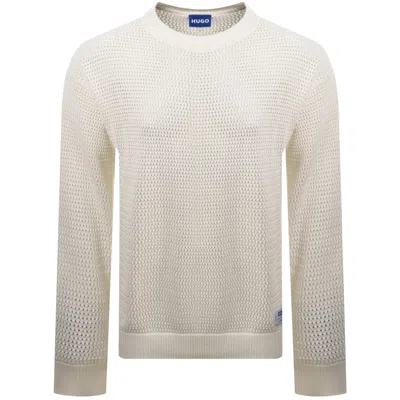 Hugo Blue Sanjou Jumper Cream In White