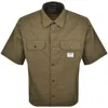 Hugo Blue Short Sleeve Ekyno Shirt Green In Green