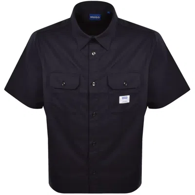 Hugo Blue Short Sleeve Ekyno Shirt Navy