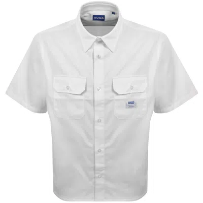 Hugo Blue Short Sleeve Ekyno Shirt White